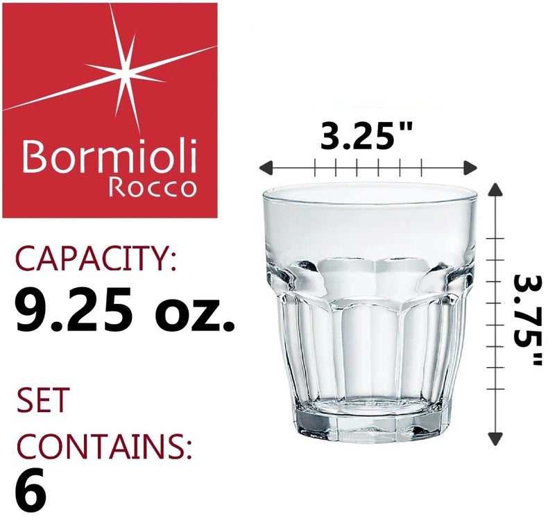 Bormioli Rocco Rock Bar Stackable Rocks Glasses, Set of 6, 9 1/4oz. - Image 2